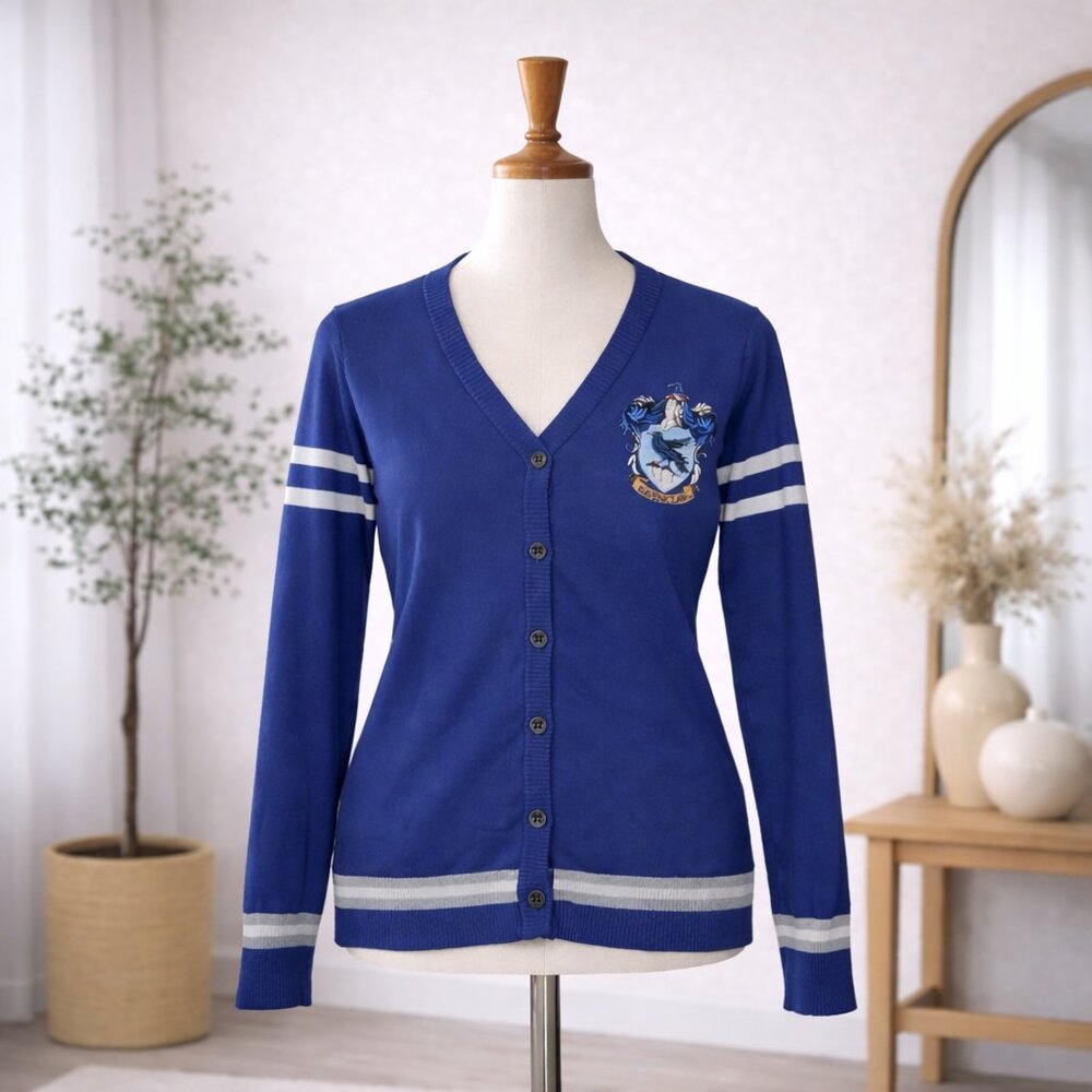 Harry Potter Ravenclaw Cardigan Blue V-Neck Small